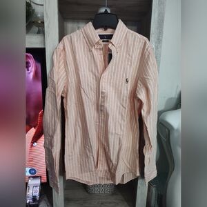 Ralph Lauren Slim Fit Striped Shirt SZ M Pit To Pit 21"